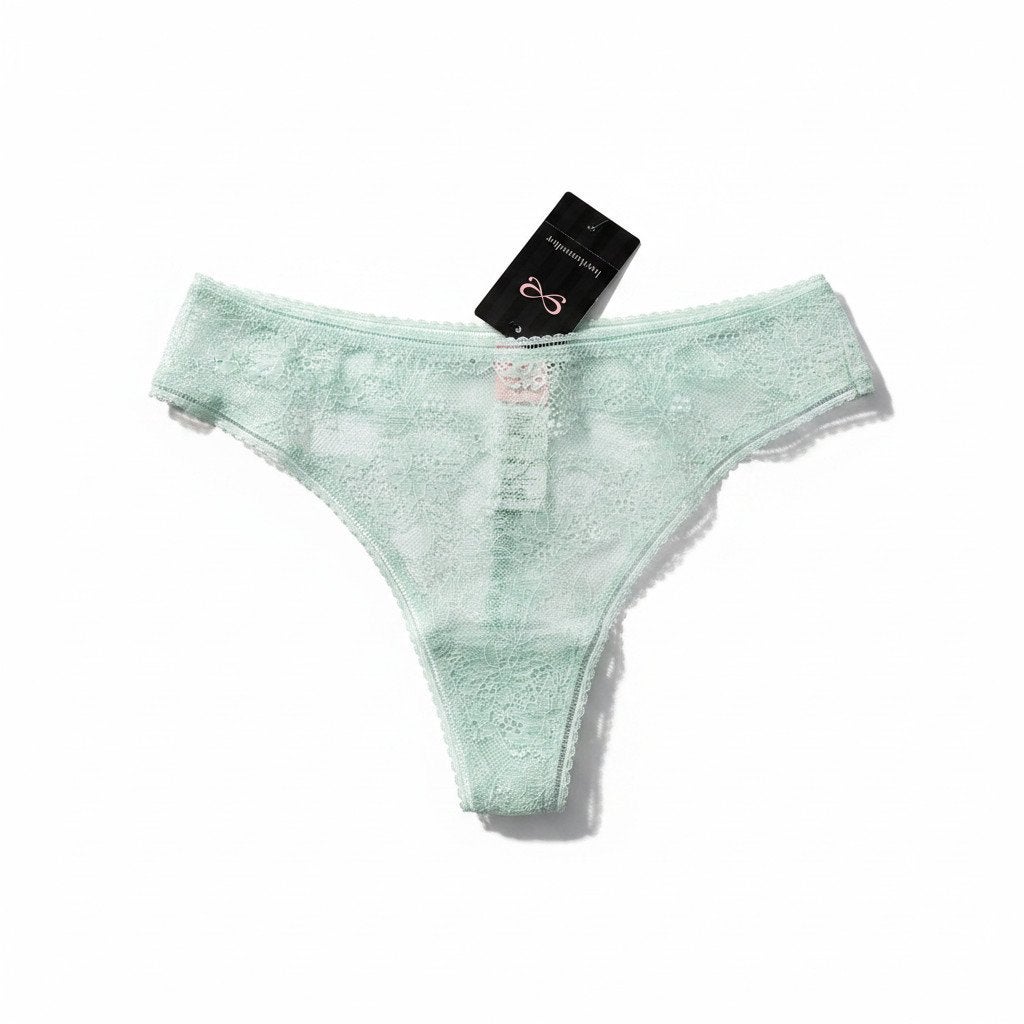 Hunkemöller Lyla Allover Lace String Smoke XS, Hunkemöller, Ophalen of Verzenden, Groen, String