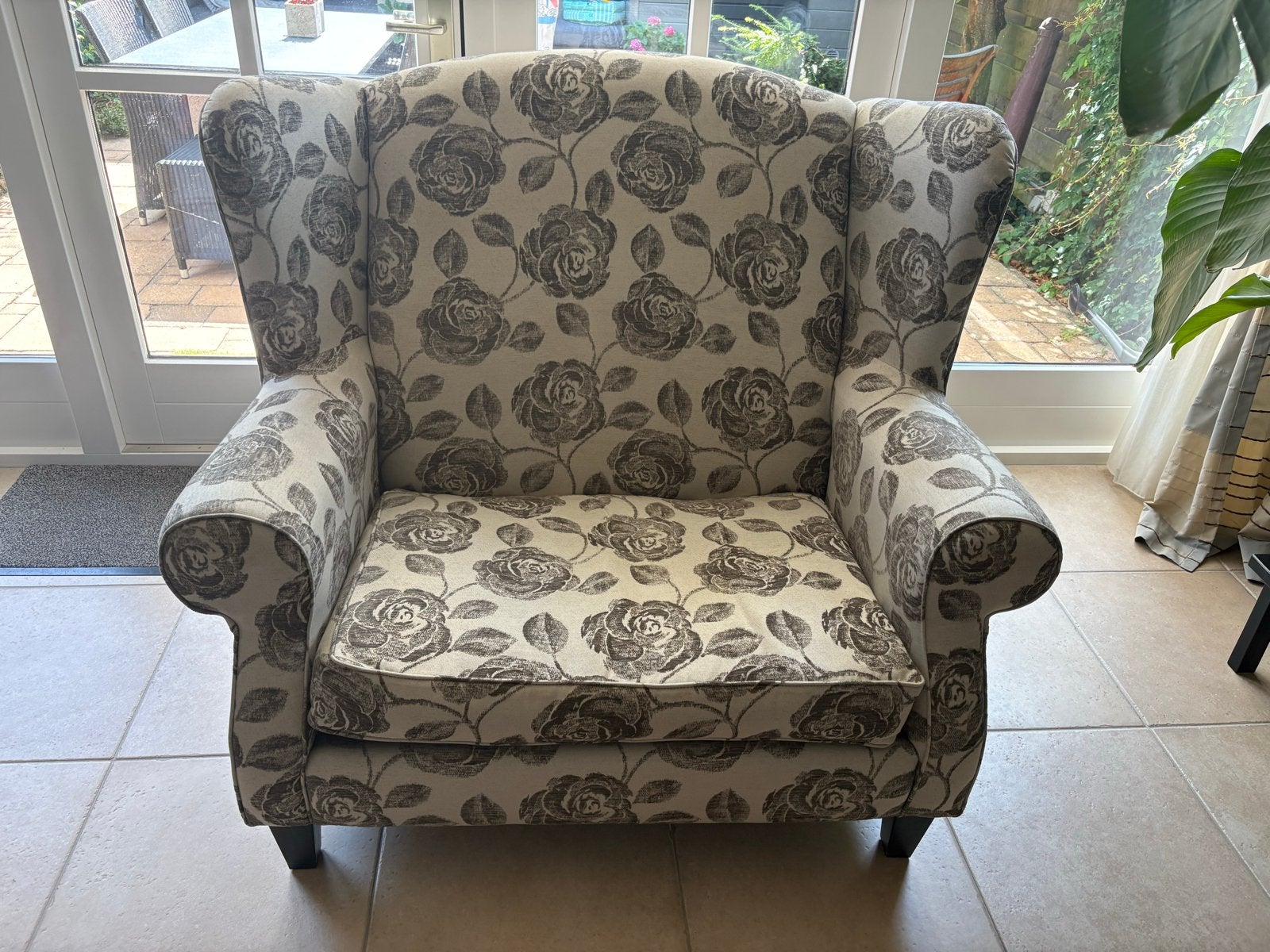 Legend lovesaet fauteuil met bloemenprint, Ophalen, Minder dan 75 cm, Zo goed als nieuw, 100 tot 125 cm