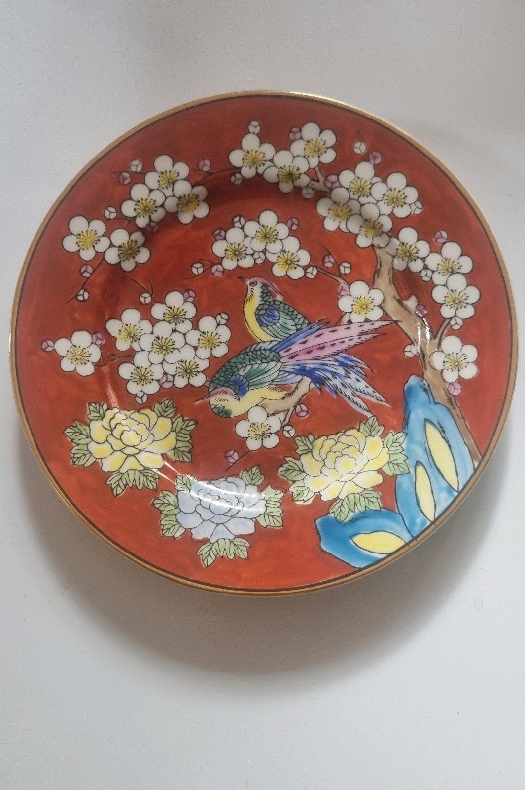 Vintage Japans Sierbord , Vogels & Bloesem, Antiek en Kunst, Antiek | Wandborden en Tegels, Verzenden