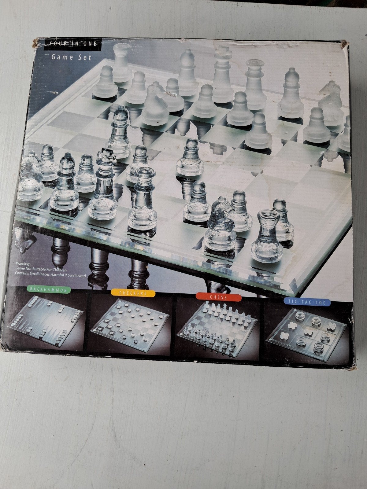 Silversmiths 4-in-1 glazen spellenset ️, Ophalen