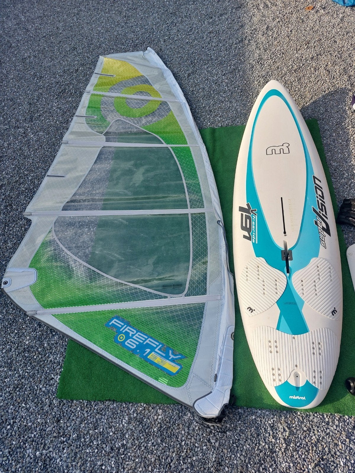Beginners surfplank met zwaard 191 liter Mistral SuperVision, Ophalen, Gebruikt, 5 tot 6.5 m², Met mast