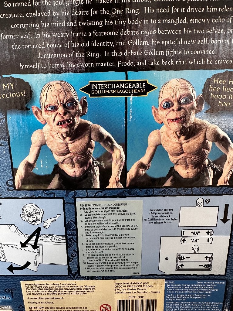 Gollum Sméagol pratende interactieve pop Lord of the Rings, Verzamelen, Ophalen of Verzenden, Nieuw, Pop, Levensecht of Reborn