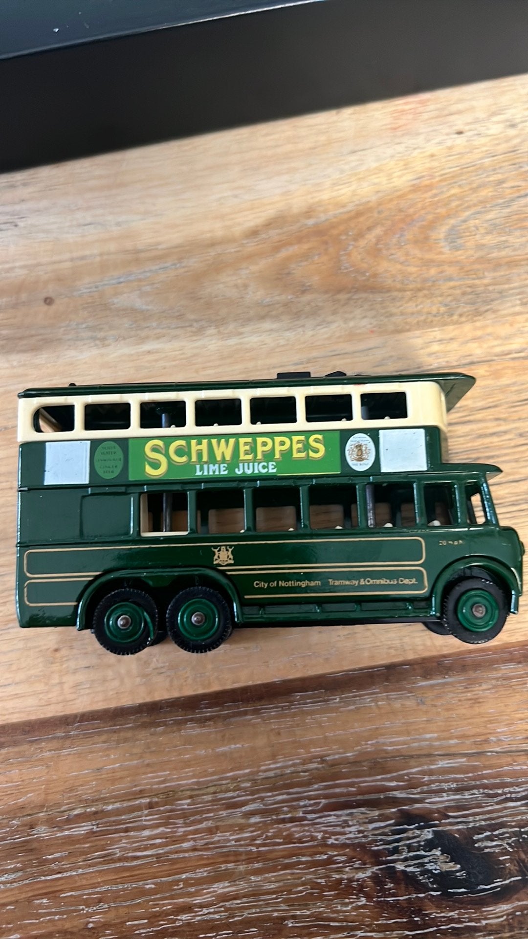 Vintage Schweppes dubbeldekker bus model, Ophalen of Verzenden, Gebruikt, Auto's