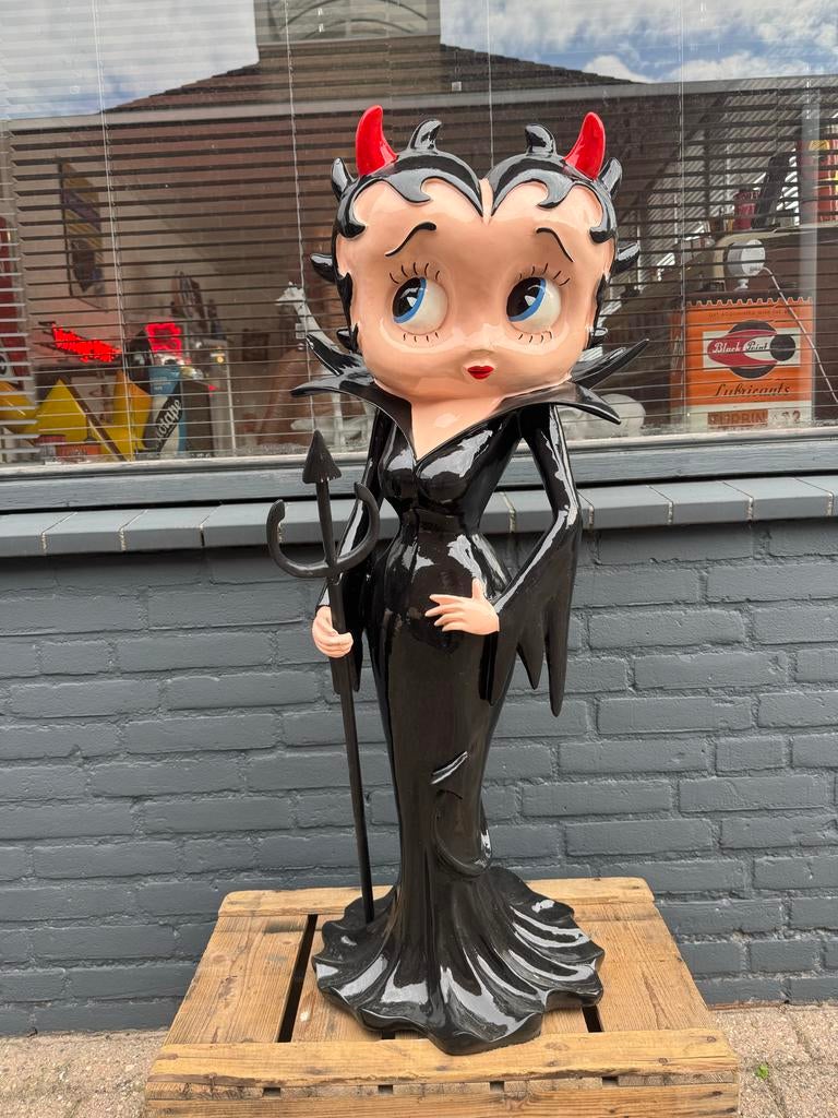 Grote Betty Boop Duivel Beeld - Uniek Decoratiestuk, Ophalen, Beeldje of Figuurtje, ., Zo goed als nieuw