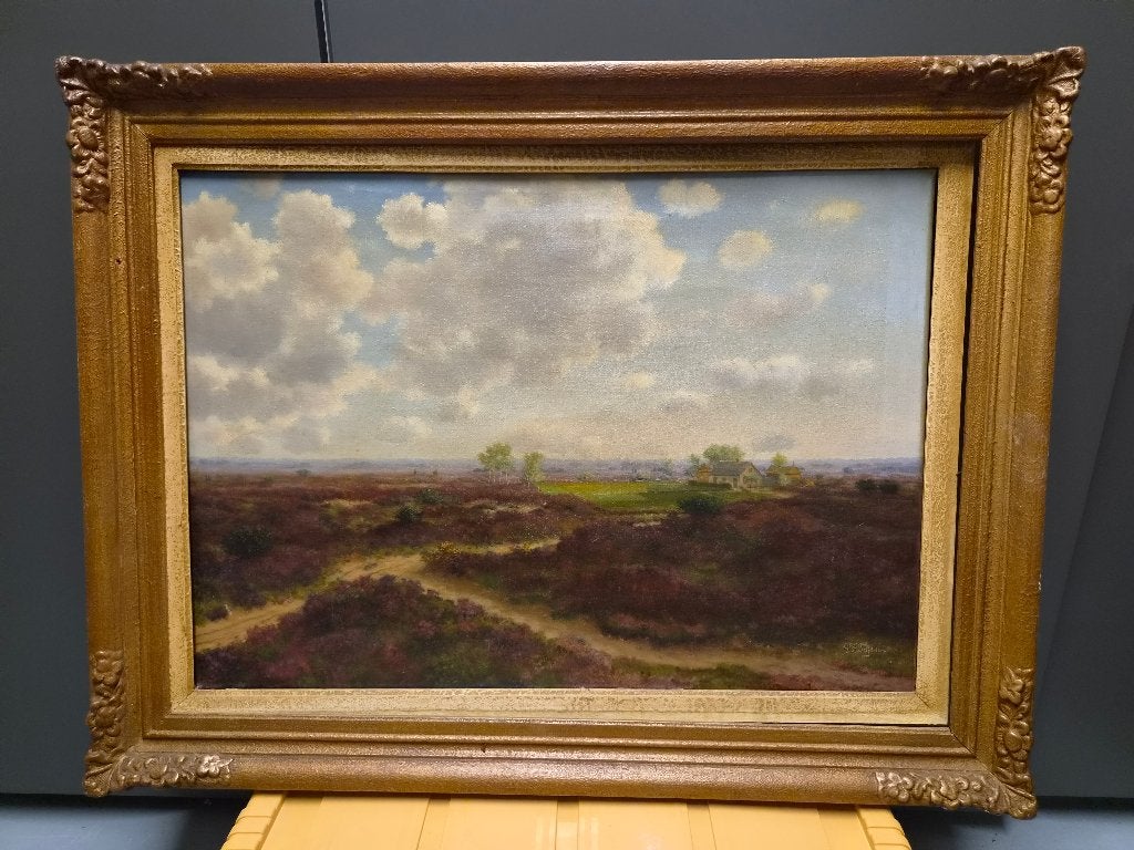 Heidelandschap van G.F. Teijssen, Ophalen, Doek, Realistisch, Landschap