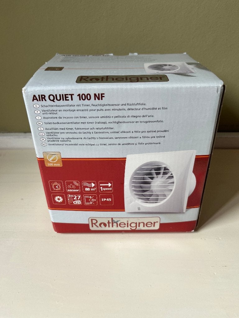 Rotheigner - Air quiet 100 NF badkamerventilator, Ophalen of Verzenden, Zo goed als nieuw, Ventilator en Afzuiger