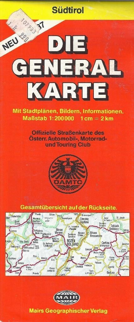 Pl252 plattegrond zuid tirol 1986/87, Ophalen of Verzenden, Gelezen, 1800 tot 2000, Landkaart