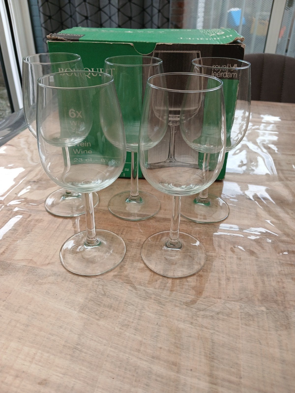 5x Royal Leerdam Bouquet Wijnglazen -  in doos, Ophalen of Verzenden, Zo goed als nieuw, Overige merken, Glas