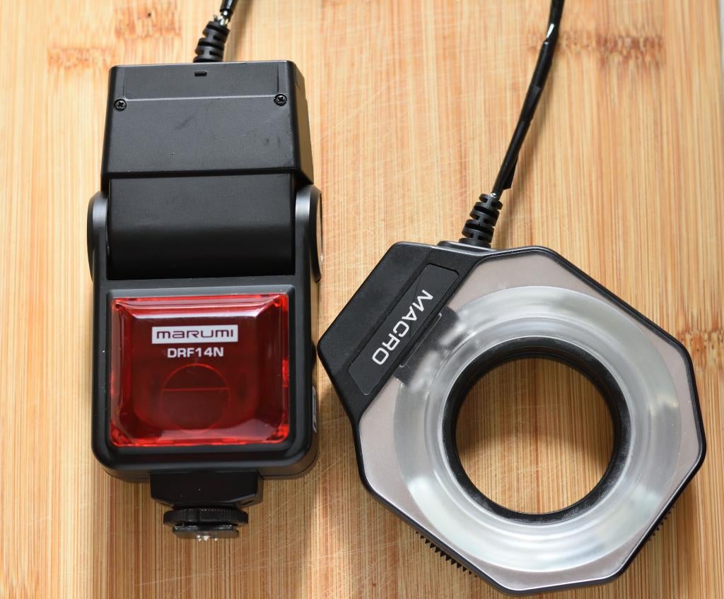 Ringflitser Marumi DRF14 voor Nikon, Audio, Tv en Foto, Fotografie | Flitsers, Ophalen of Verzenden, Gebruikt, Nikon, Kantelbaar