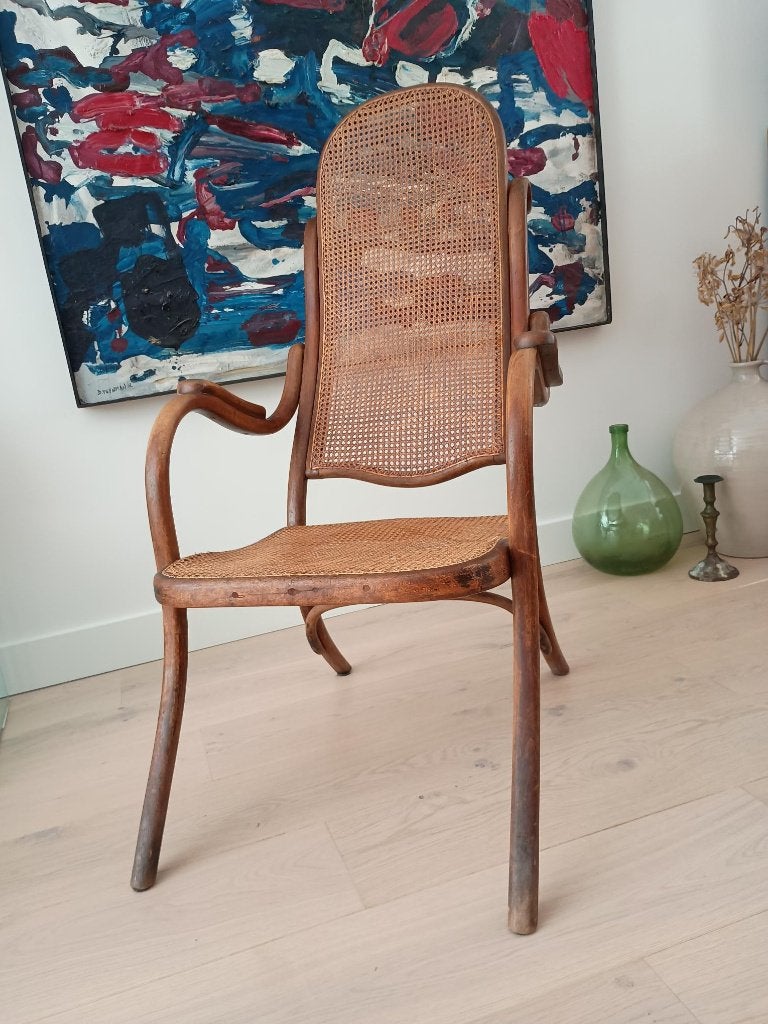 Thonet gtote leunstoel met matting, Ophalen