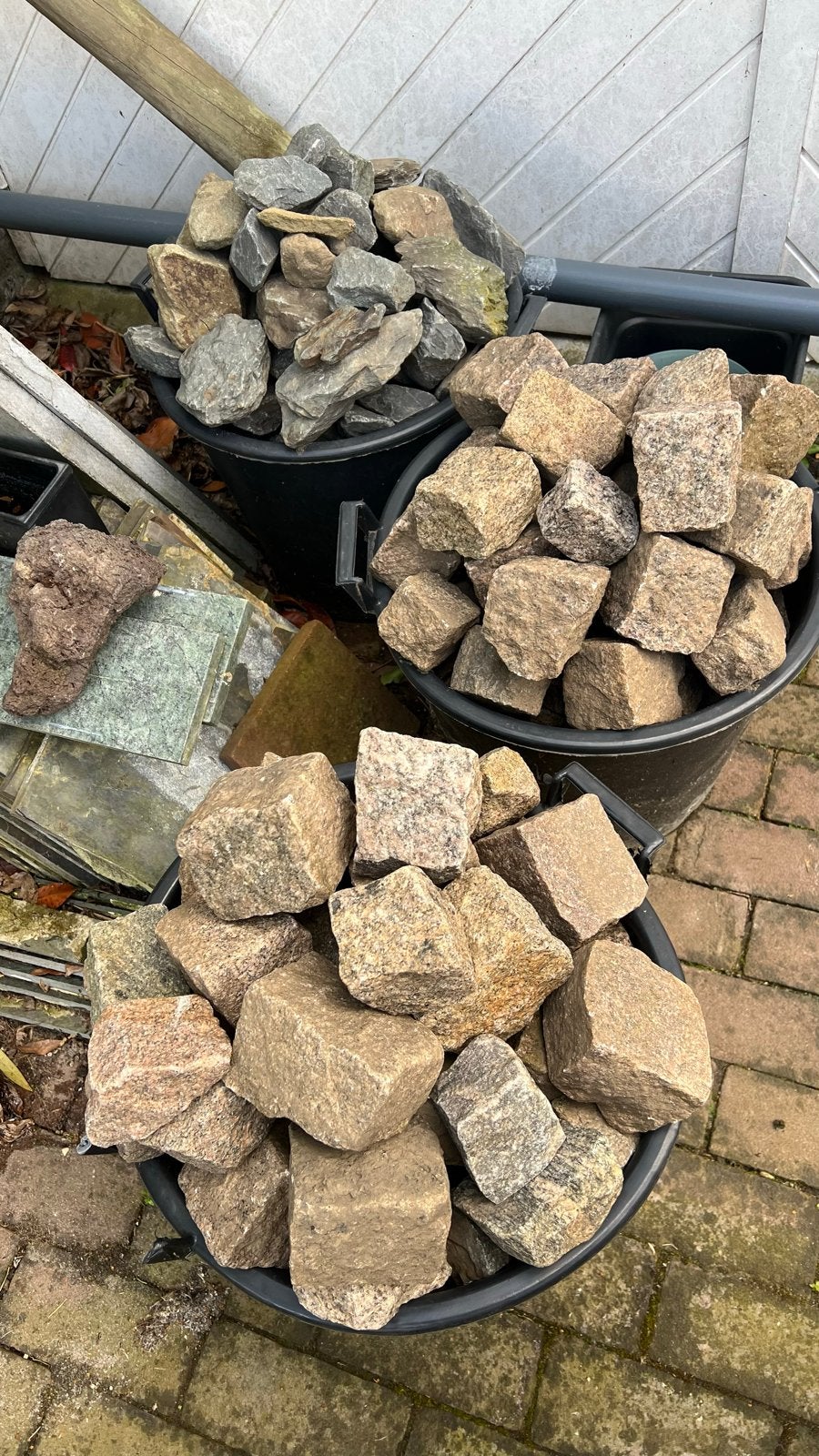 Gebruikte Zweedse Granieten Keien Kasseien - ca. 3 m2, Tuin en Terras, Ophalen, Gebruikt, Graniet, Kei
