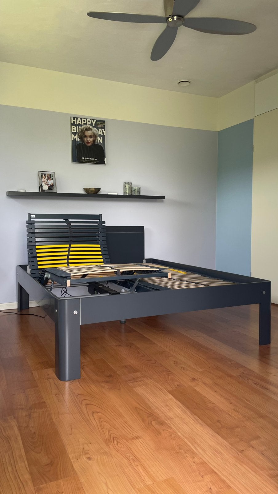 Auping Auronde bed 160x200 cm met hoge poten en hoofdbord, Ophalen, Tweepersoons, Tijdloos, 200 cm