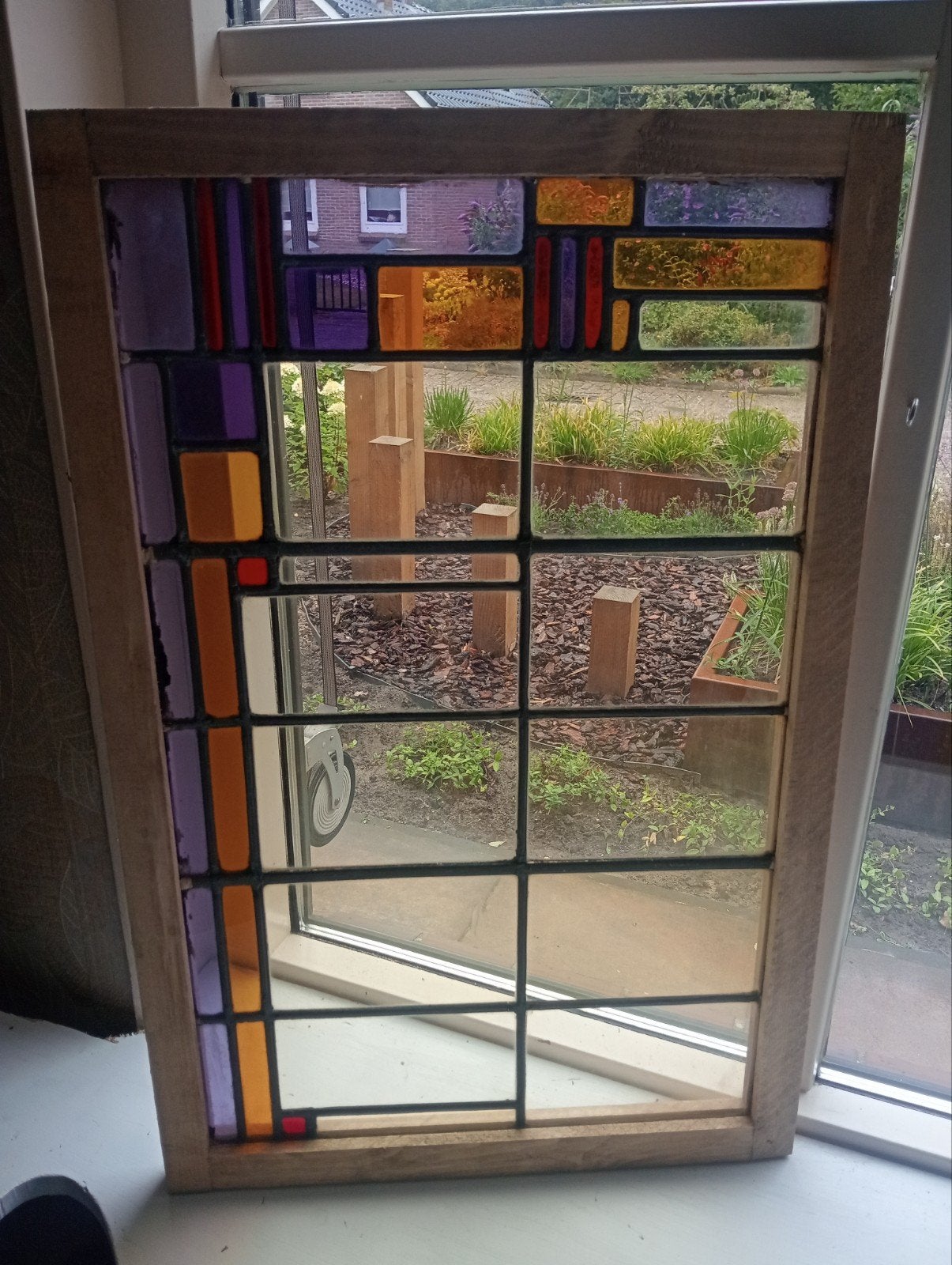 kleurrijk glas in lood raam afhalen voor 40 euro!!, Ophalen