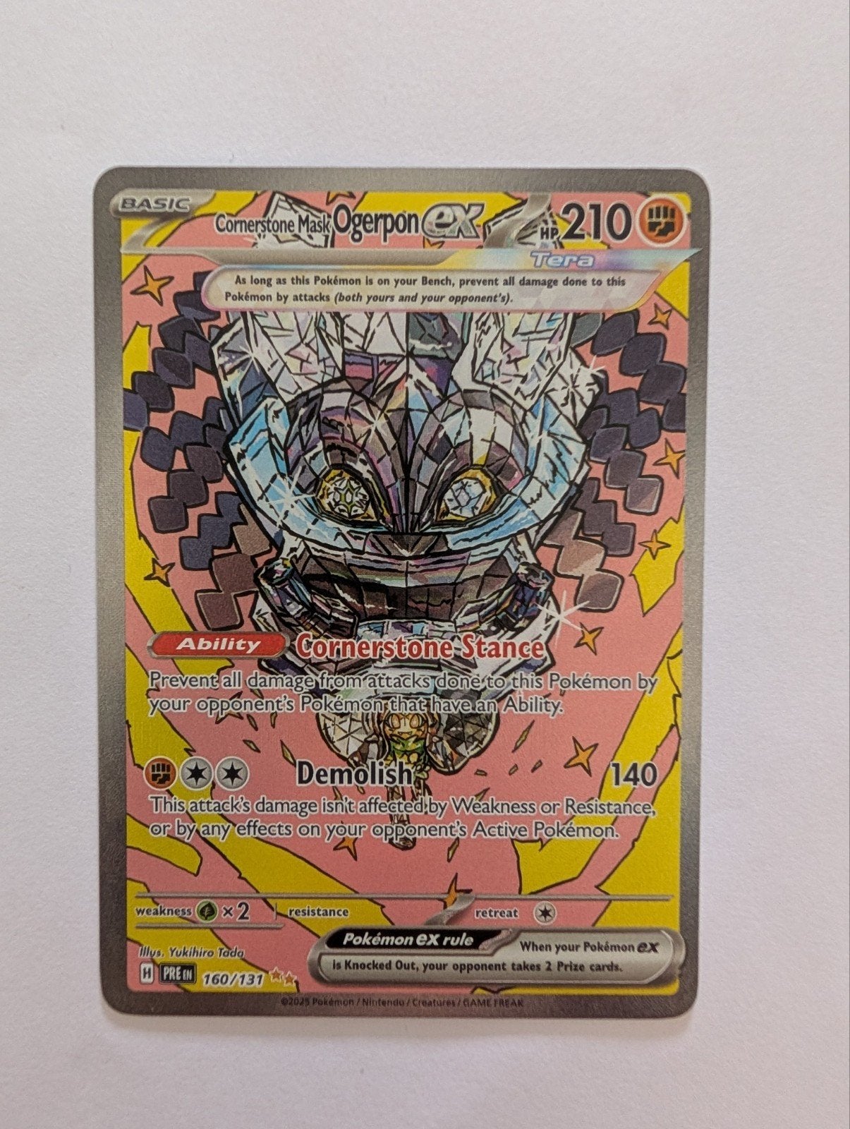 Cornerstone Mask Ogerpon EX 160/131 Prismatic Evolution, Ophalen of Verzenden, Zo goed als nieuw