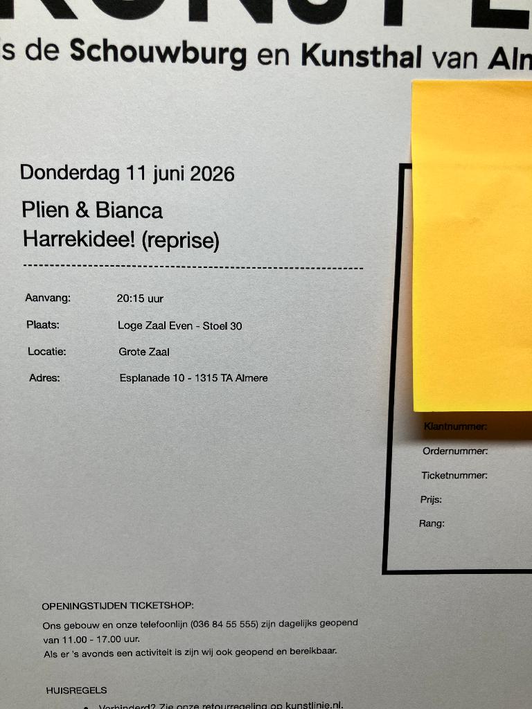 Kaartjes voor Plien en Bianca in Kunsthale Almere op 11 juni, Tickets en Kaartjes, Theater | Cabaret en Komedie, Twee personen