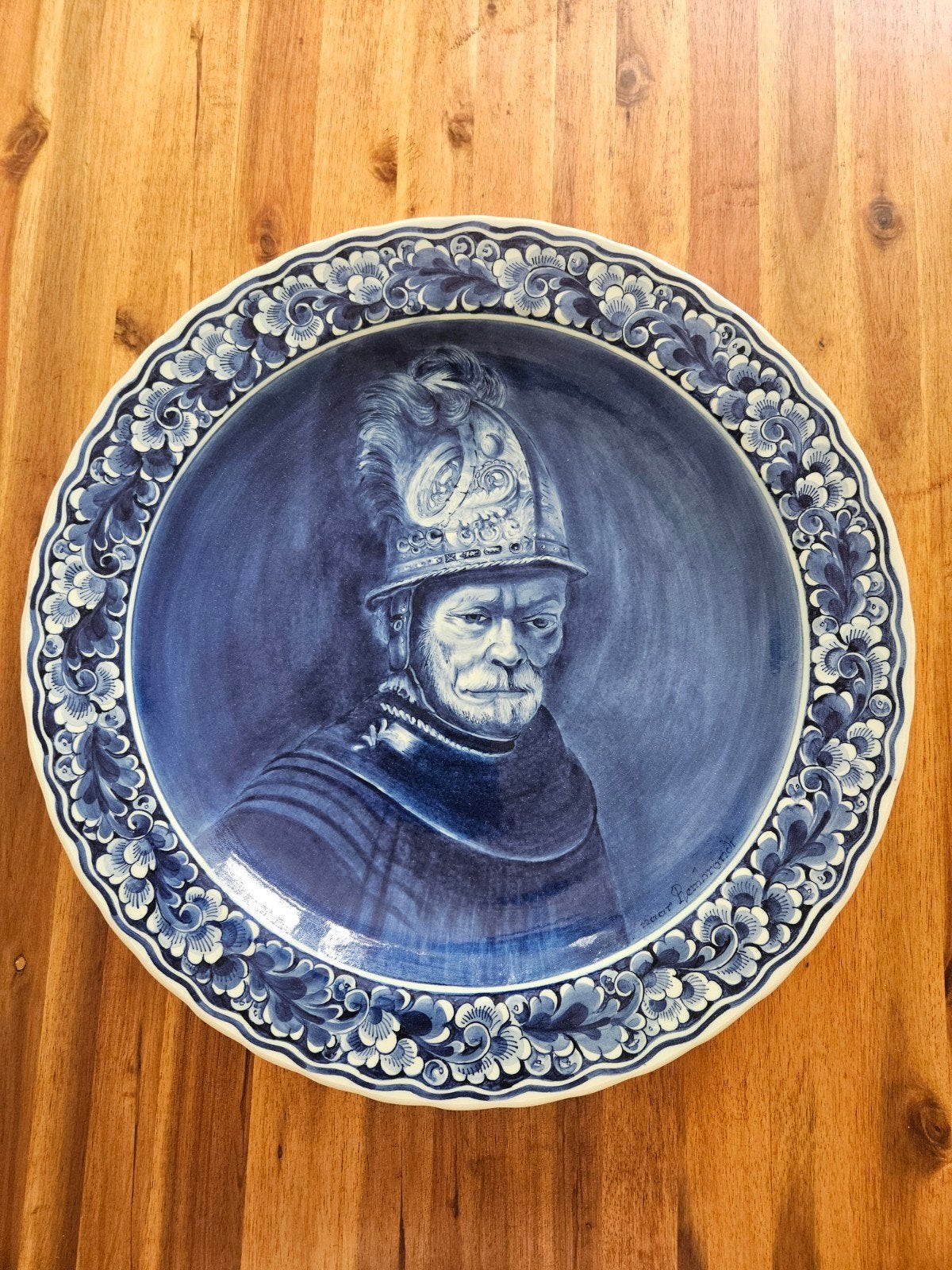 Delfts blauw wandbord, Royal line, Rembrandt, Ophalen