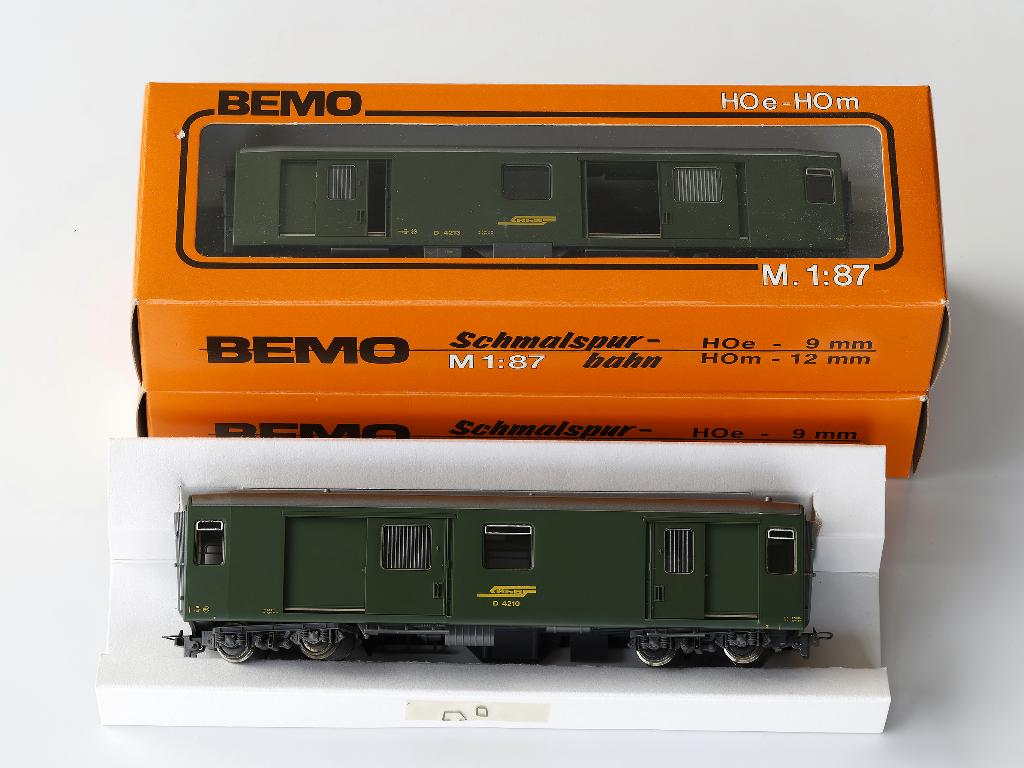 Nieuwe Bemo Rh.B. Bagagewagon D 4210 (groen), H0m, Overige merken, Gelijkstroom, Ophalen of Verzenden, Analoog