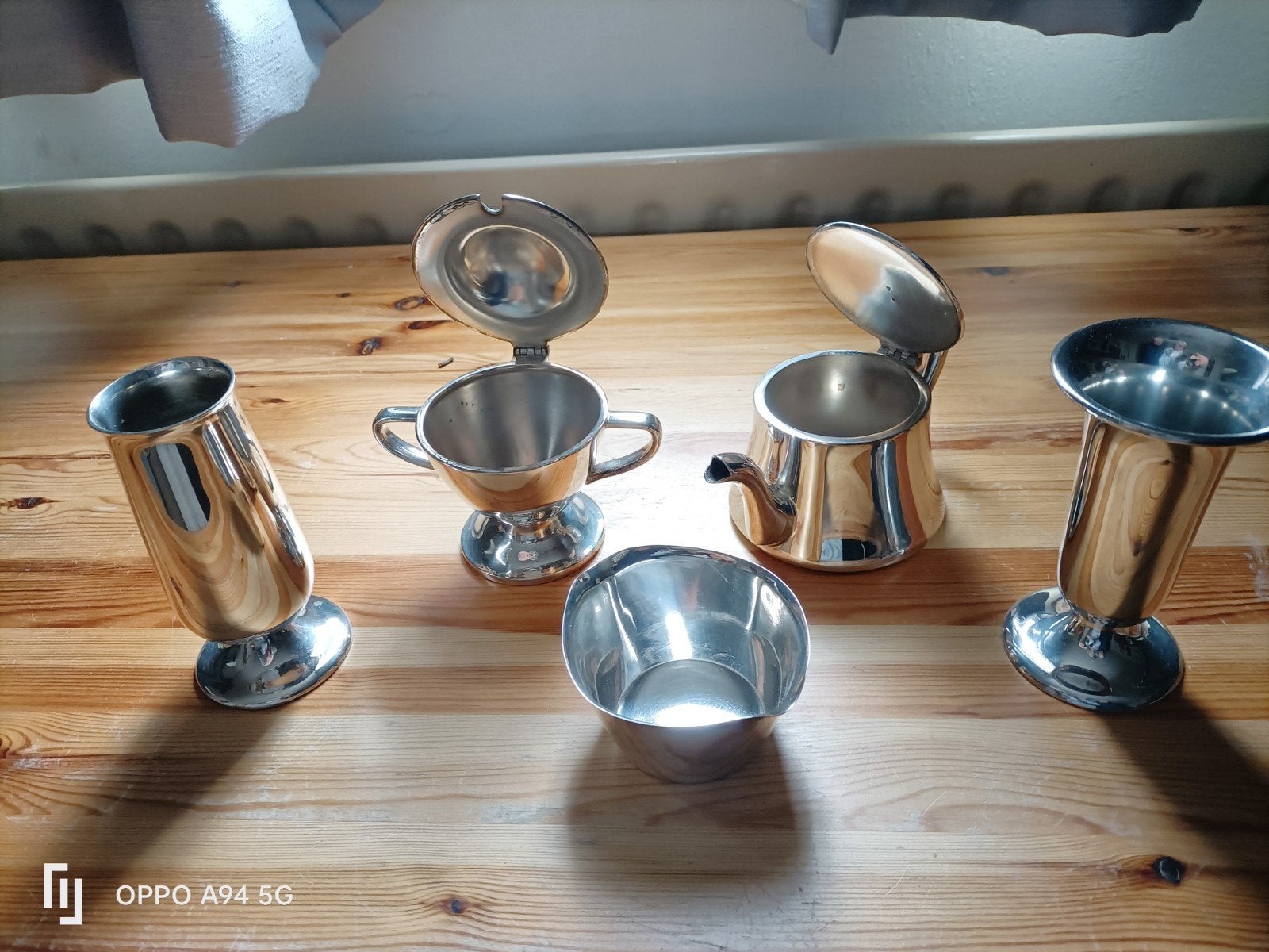 Set van verzilverde artikelen, Ophalen of Verzenden, Met deksel, Metaal