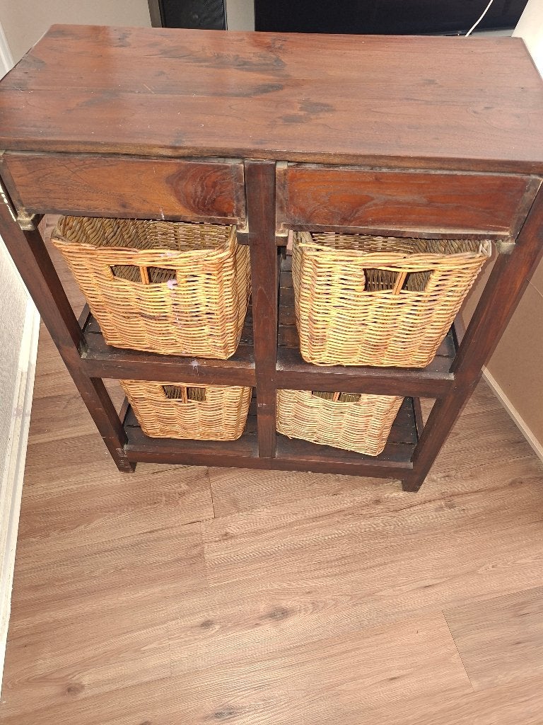 Mooie Teaken kastje, Ophalen, Teakhout, 50 tot 100 cm, Zo goed als nieuw