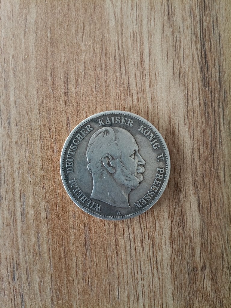 Funf Mark Kaiser Wilhelm 1876  A, Ophalen of Verzenden, Duitsland, Losse munt, Zilver