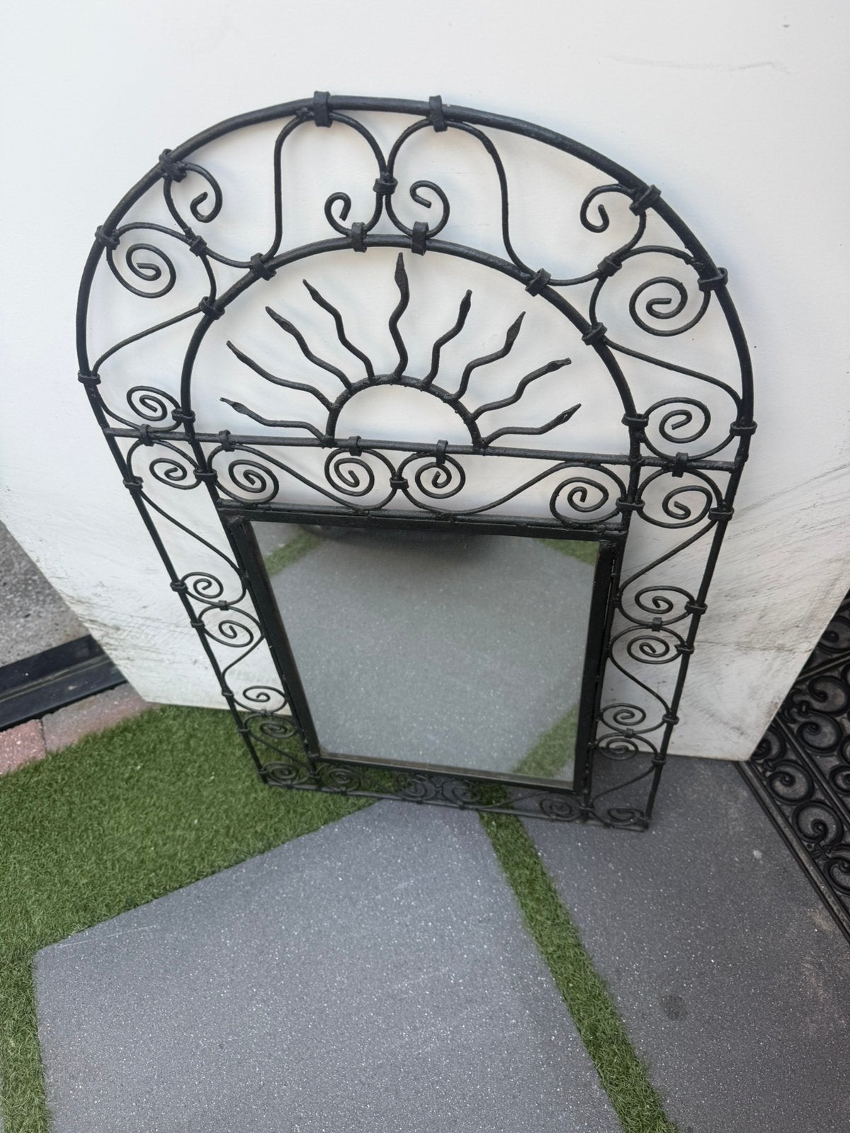 Smeedijzeren Spiegel, Huis en Inrichting, Woonaccessoires | Spiegels, Ophalen, Minder dan 50 cm, Zo goed als nieuw, Minder dan 100 cm
