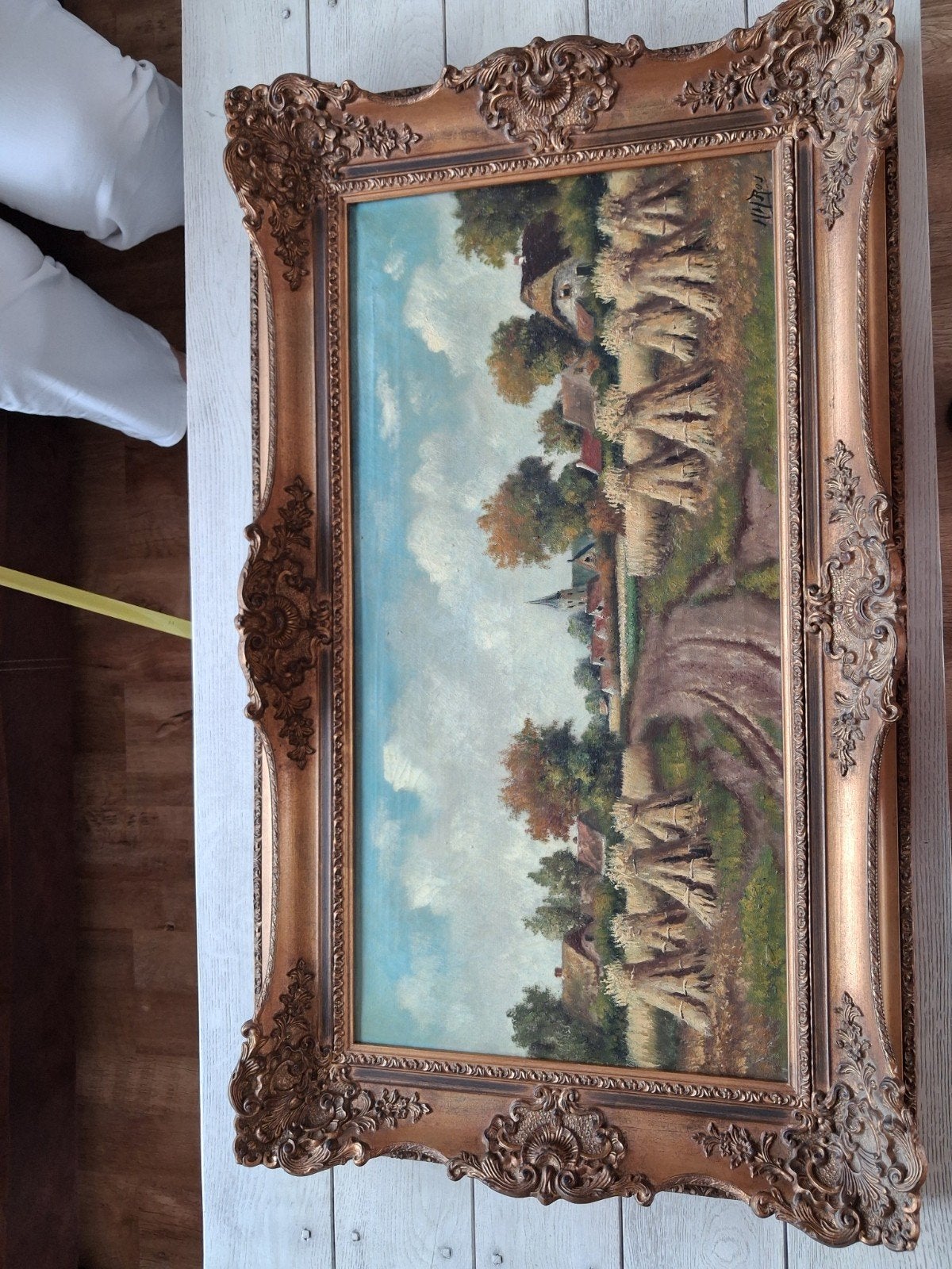 schilderij H.h Ros, landschap, Ophalen, Doek, Gesigneerd, Landschap