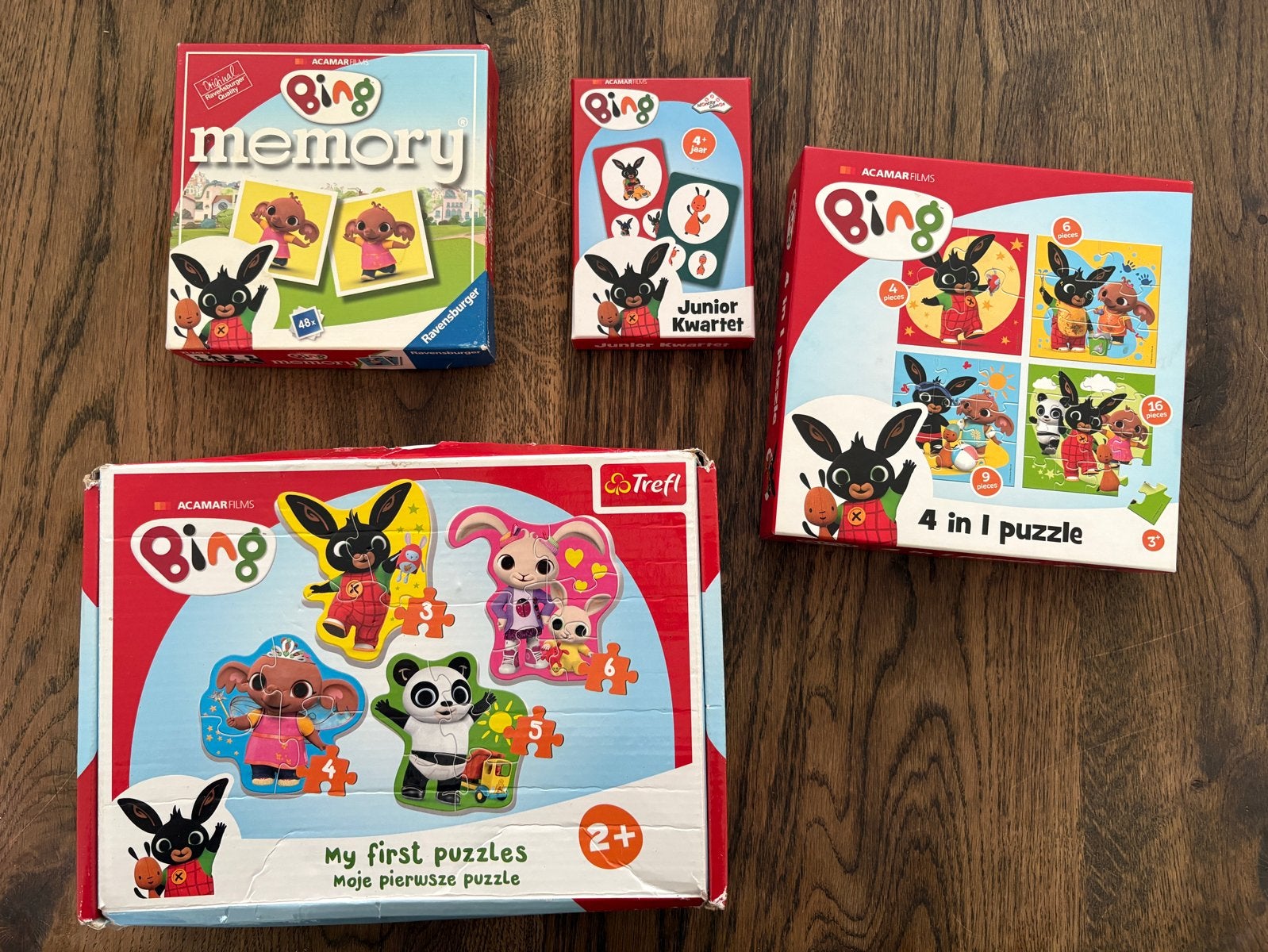 Bing Puzzels, Memory en Kwartet - Complete Set, Kinderen en Baby's, Speelgoed | Kinderpuzzels, Gebruikt, 2 tot 4 jaar, 10 tot 50 stukjes