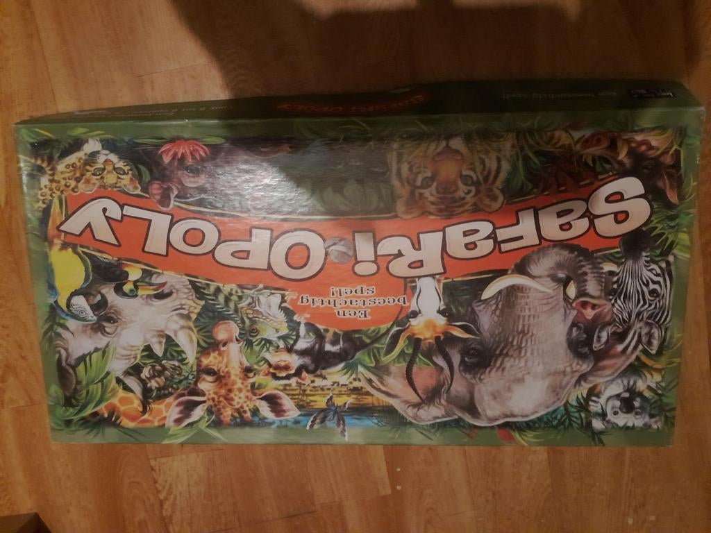 Safari opoly, Hobby en Vrije tijd, Gezelschapsspellen | Bordspellen, Ophalen of Verzenden, Gebruikt
