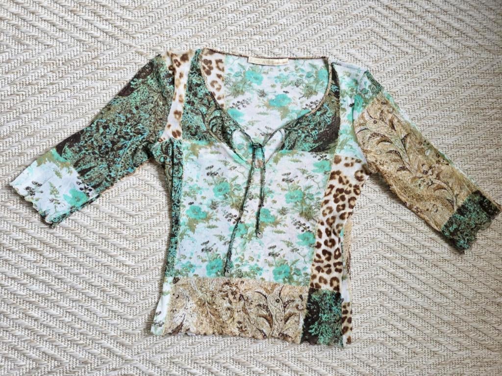 Roberto Cavelli Class, vintage top,blouse,2004,nw.st,rekbaar, Maat 38/40 (M), Roberto Cavelli, Nieuw, Ophalen of Verzenden