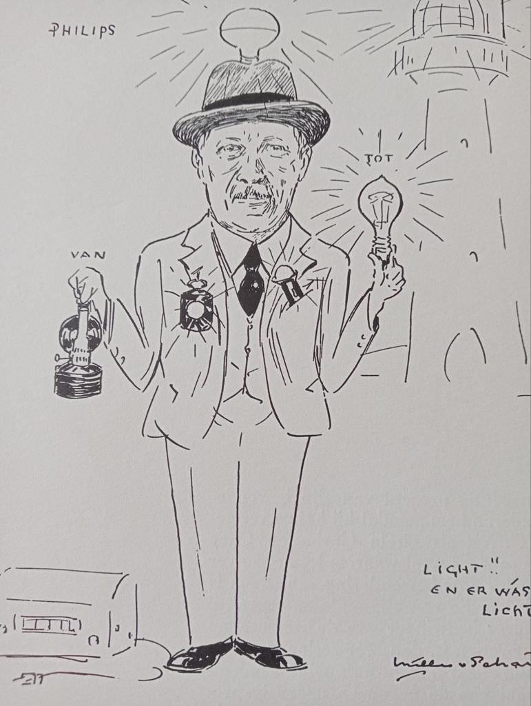 Anton Philips litho 1937, Ophalen of Verzenden, Voor 1940, Gebruikt