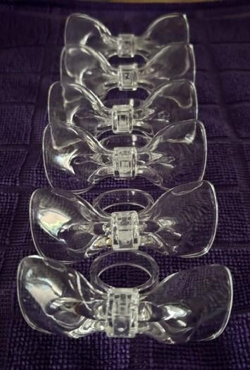 Strik 6x lucite/acryl servetringen Ø2.5 Breedte 8 cm, Ophalen of Verzenden, Nieuw