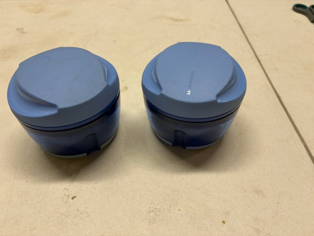 Tupperware Quicky blauw gebruikt., Huis en Inrichting, Keuken | Tupperware, Ophalen of Verzenden, Gebruikt, Blauw, Overige typen