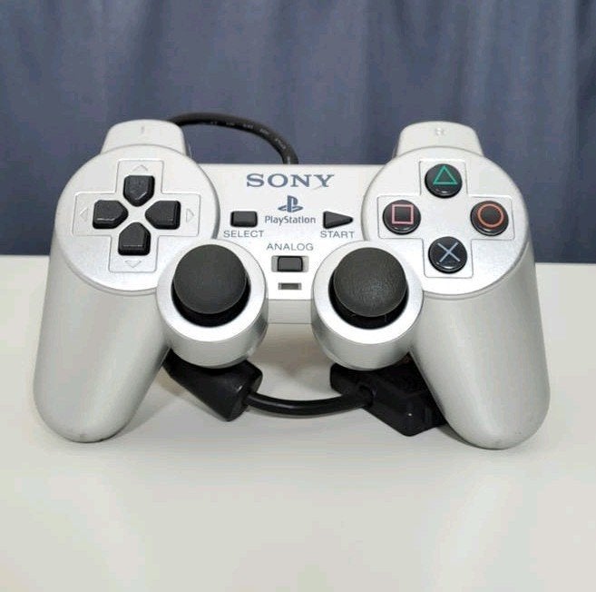 Originele Sony PlayStation 2 DualShock 2 Controller – Silver, Ophalen of Verzenden, Gebruikt, Controller, PlayStation 2