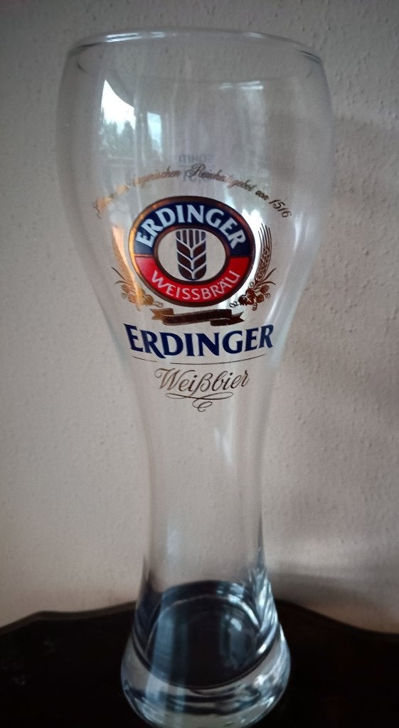 2 Erdinger bierglazen 0,5 L., Ophalen of Verzenden, Zo goed als nieuw, Glas of Glazen, Overige merken