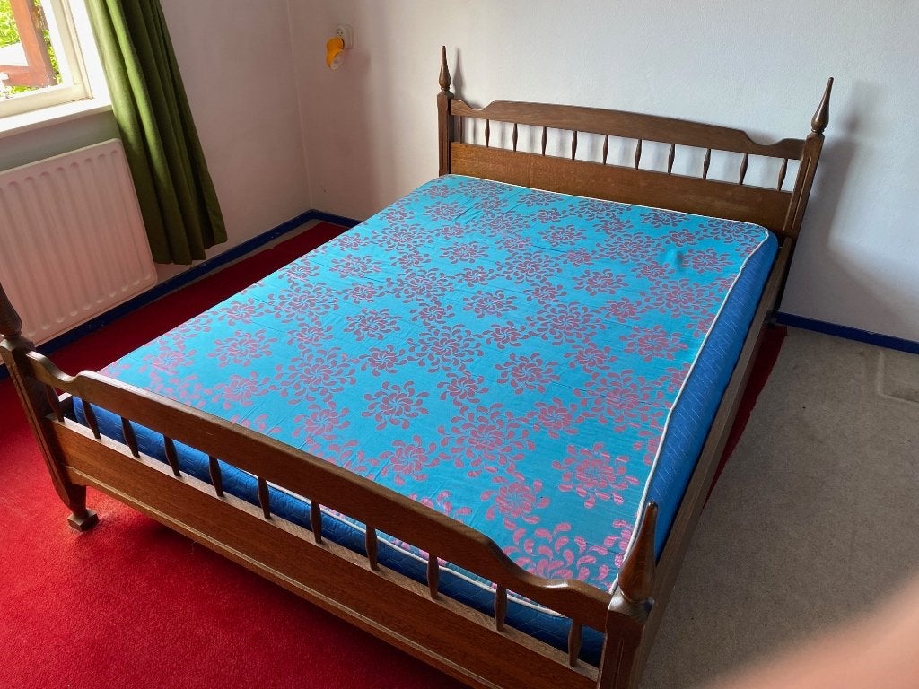 Bed tweepersoons, Ophalen, Gebruikt, Bruin, Tweepersoons