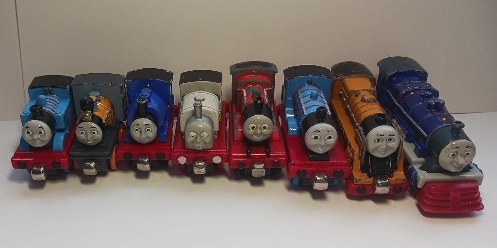 Thomas de Trein metalen locomotieven met magneet 8 stuks, Ophalen of Verzenden, Gebruikt