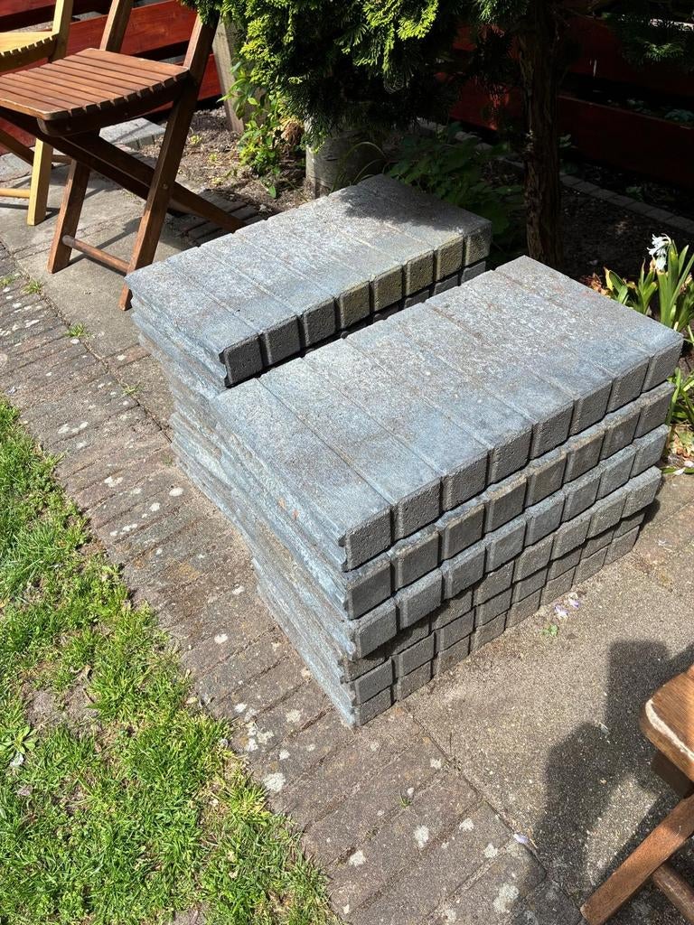 12 grafietkleurige stenen met mes en groef (50x26x6cm), Ophalen, Gebruikt, Overige typen, Minder dan 5 m²