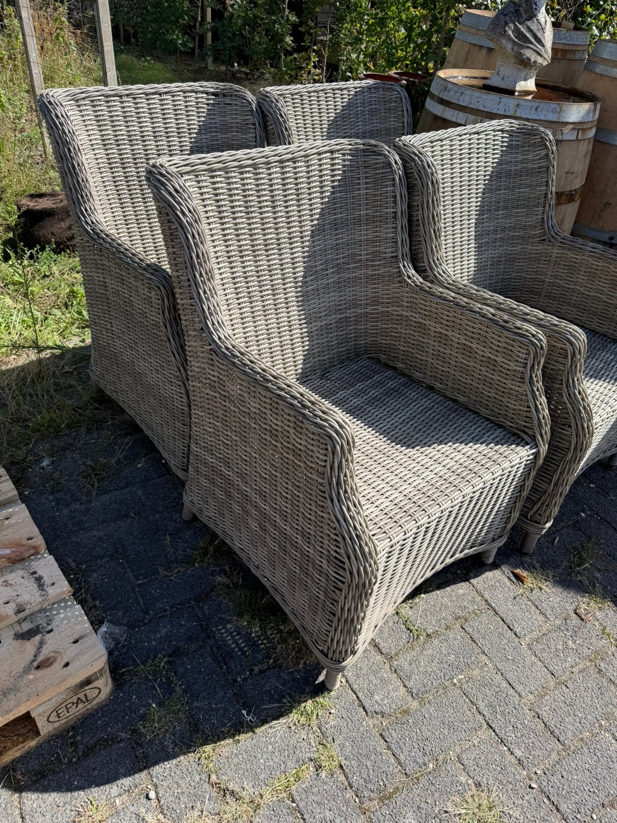 Mooie tuinset 4 stoelen, Ophalen, Zo goed als nieuw, Kunststof