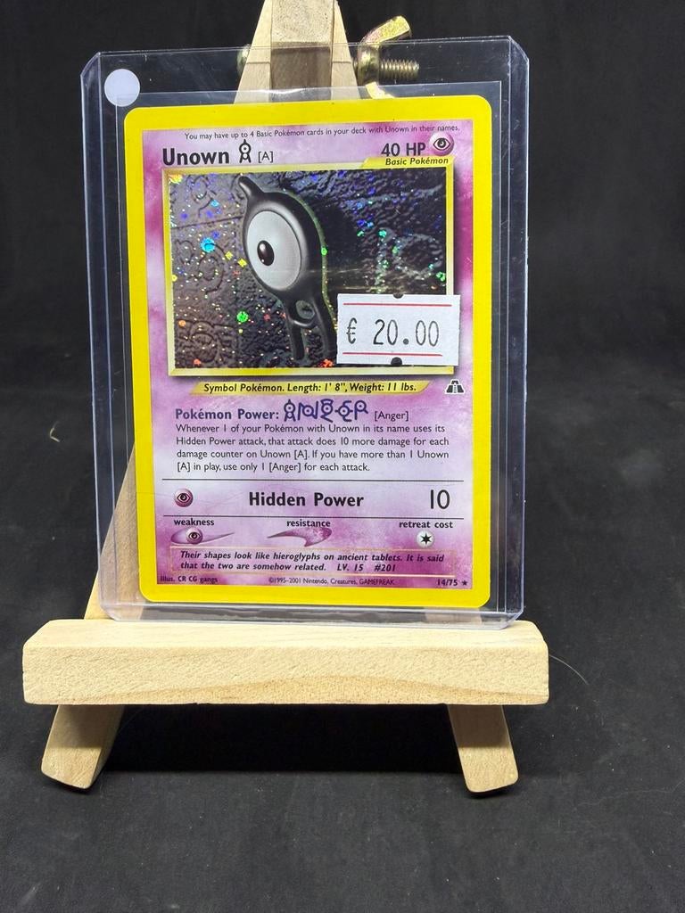 Unown A 14/75 holo nm/nm, Ophalen of Verzenden, Zo goed als nieuw