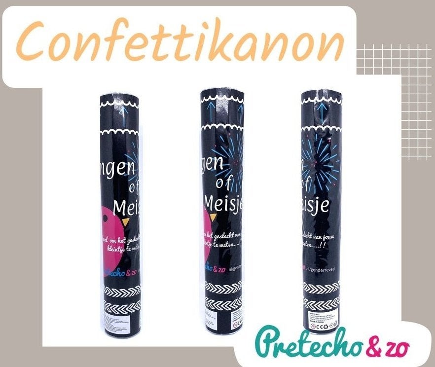Gender reveal Confettikanon, Ophalen of Verzenden, Nieuw, Feestartikel, Geboorte of Huwelijk