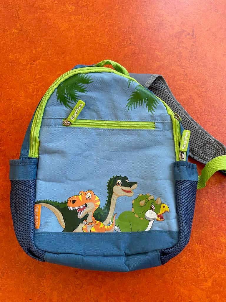 Woeffies rugzak met dinosaurusprint, Overige merken, Gebruikt, Minder dan 30 cm, Ophalen of Verzenden