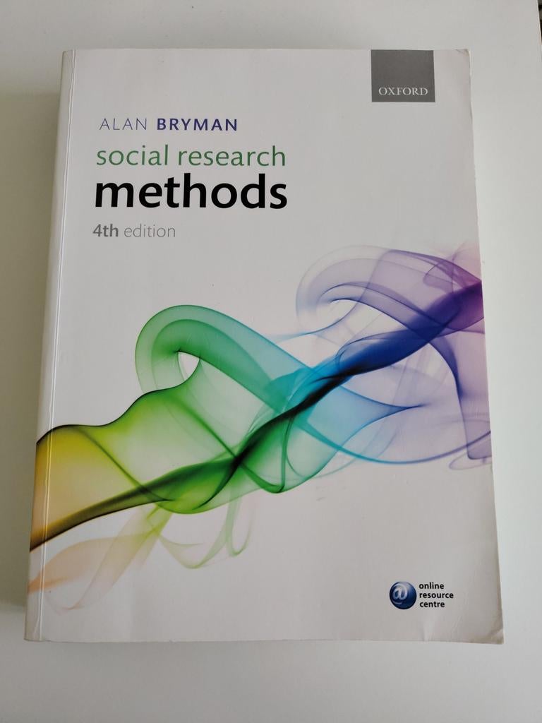 Social Research Methods - Alan Bryman (4th edition), Boeken, Alan Bryman, Zo goed als nieuw, Gamma, HBO