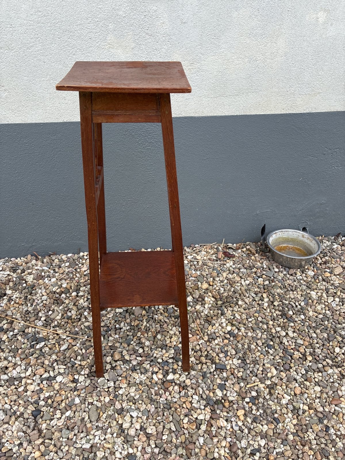 Vintage houten plantentafel / bijzettafel - 80 cm hoog, Ophalen of Verzenden