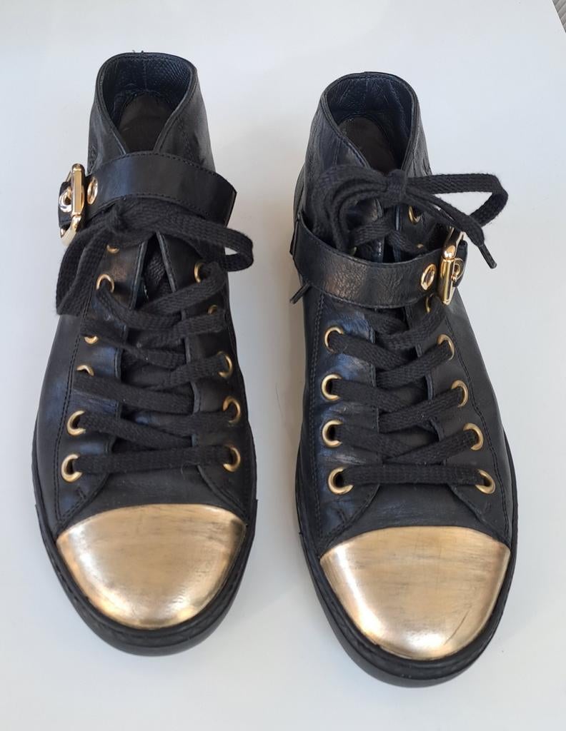 Paul Green Fly Hi-Tops Black Trainers maat 39, Ophalen of Verzenden, Zo goed als nieuw, Zwart, Sneakers of Gympen