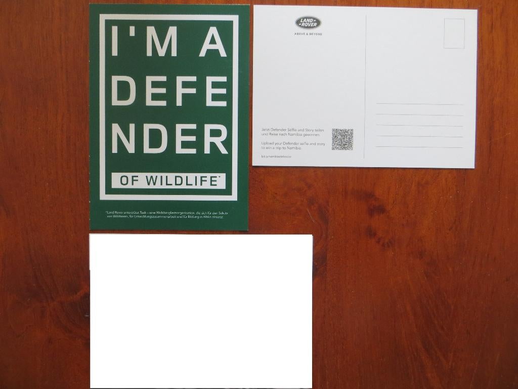 Ansichtkaart Land Rover Defender, Boeken, Ophalen of Verzenden, Nieuw, Overige merken