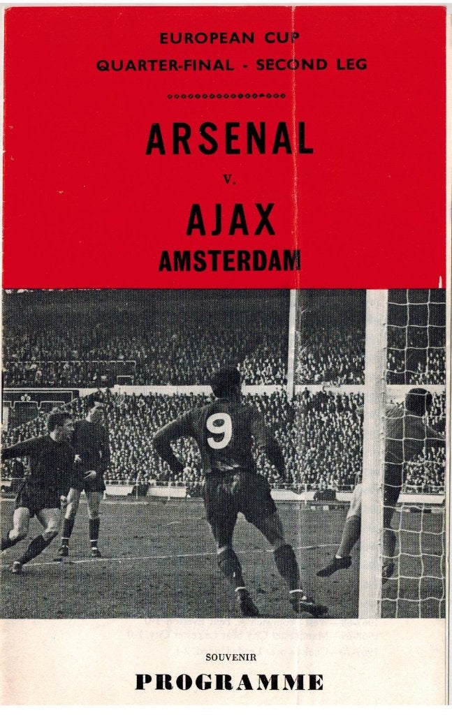 Souvenir programma Arsenal - Ajax seizoen 1971 - 1972, Verzamelen, Ophalen of Verzenden, Gebruikt, Ajax, Boek of Tijdschrift