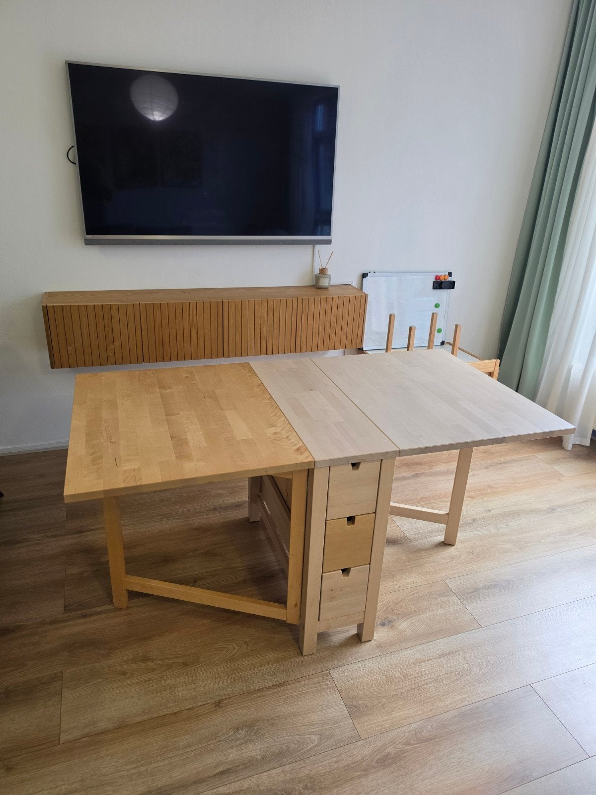 IKEA NORDEN klaptafel - Tweekleurig, Ophalen, Modern, Scandinavisch, Zo goed als nieuw, Vier personen