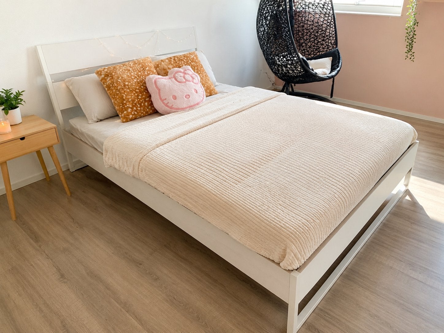 “IKEA trysil” Wit bed 140x200 inclusief matras, Ophalen, Gebruikt, Wit, 140 cm