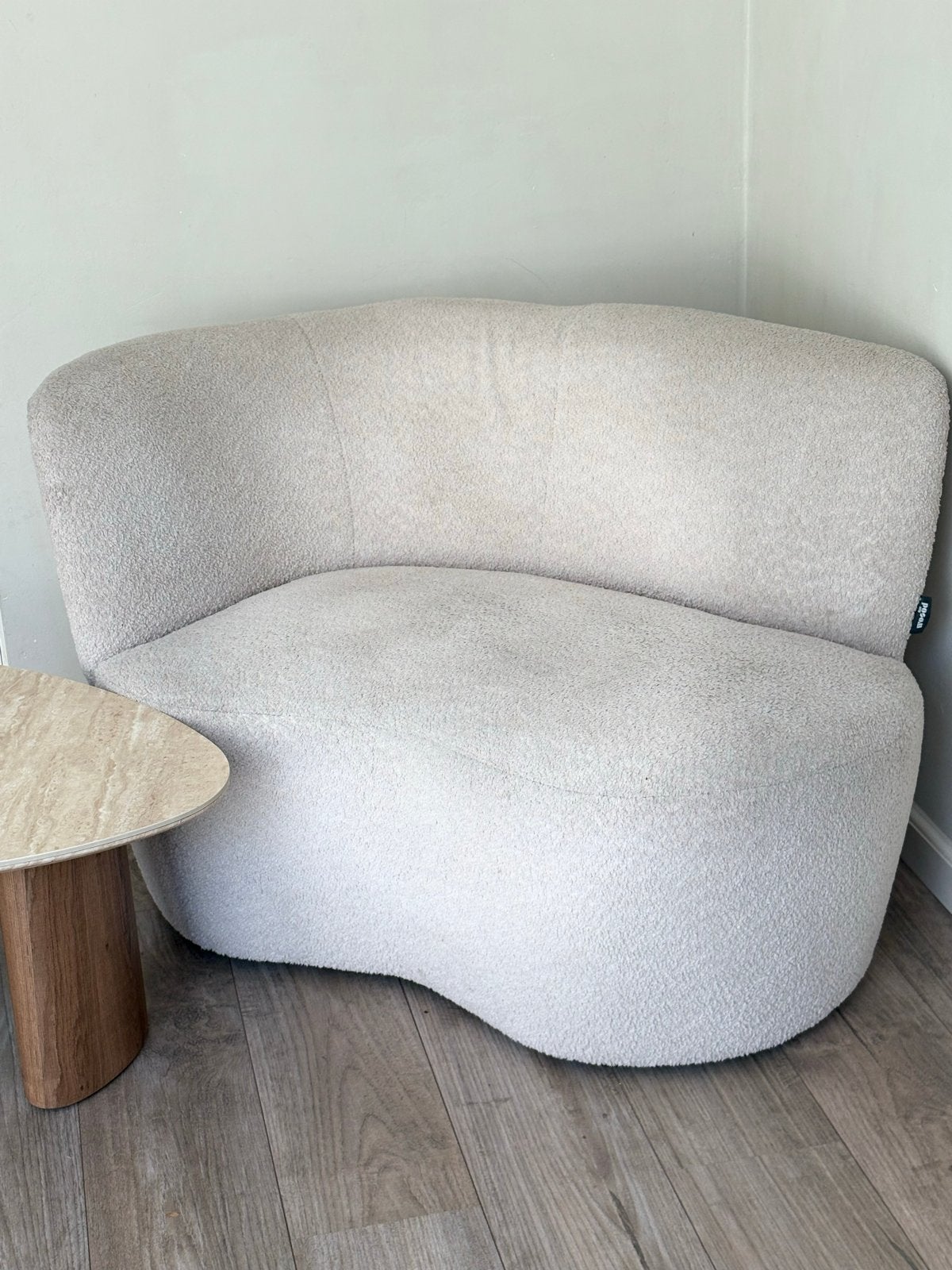 WOOOD fauteuil Stone crème bouclé, Ophalen, Zo goed als nieuw, Stof, 75 tot 100 cm