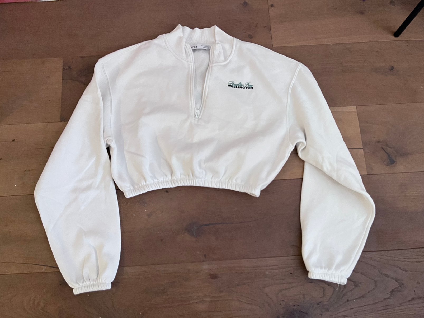 Bershka croptop trui - maat L, Ophalen of Verzenden, Zo goed als nieuw, Maat 38/40 (M), Wit